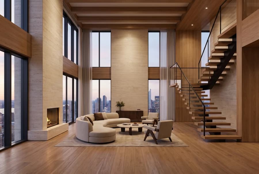Photoreal interior render produced by Zaha